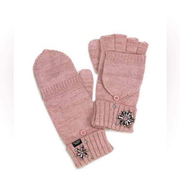 Victoria's Secret Snowflake Sparkle Fingerless Convertible Mittens NWT - Picture 7 of 7
